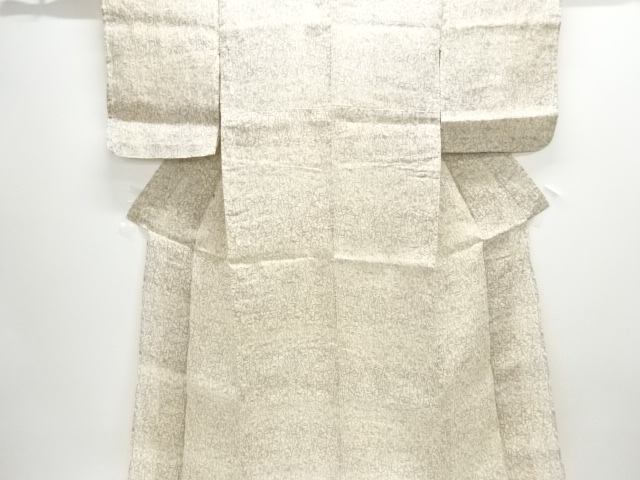 アンティーク　本場小千谷ちぢみ　抽象模様織り出し着物